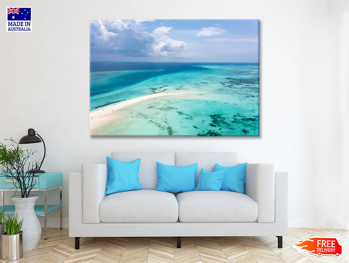 Island In Clear Blue Indian Ocean Print 100% Australian Made - Bella Home Decor