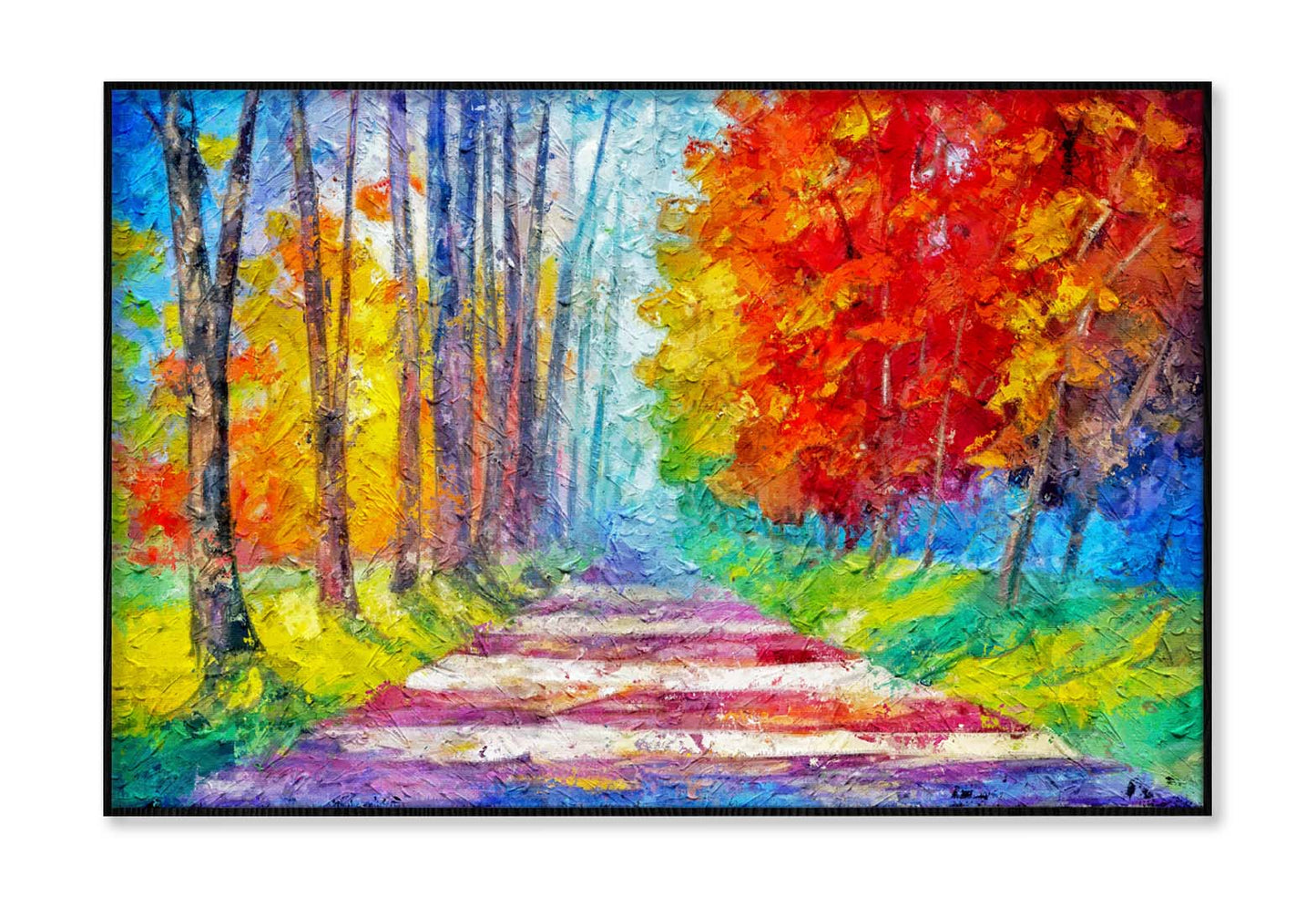 Hand Painting Path Sunny Footpath Road In Sunlight Park Alley Forest Wall Art Limited Edition High Quality Print