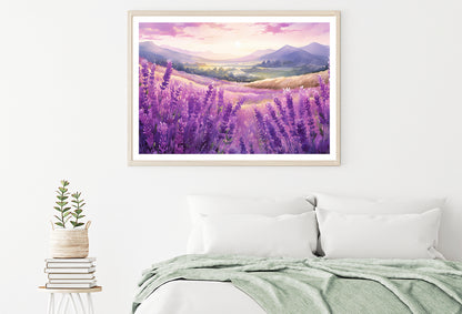 Field Of Purple Flowers, Sky & Mountains Home Decor Premium Quality Poster Print Choose Your Sizes - Bella Home Decor