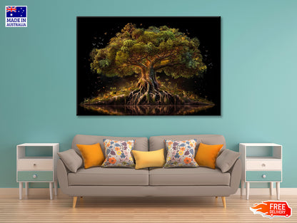Massive Tree with Roots Near Lake Print 100% Australian Made - Bella Home Decor