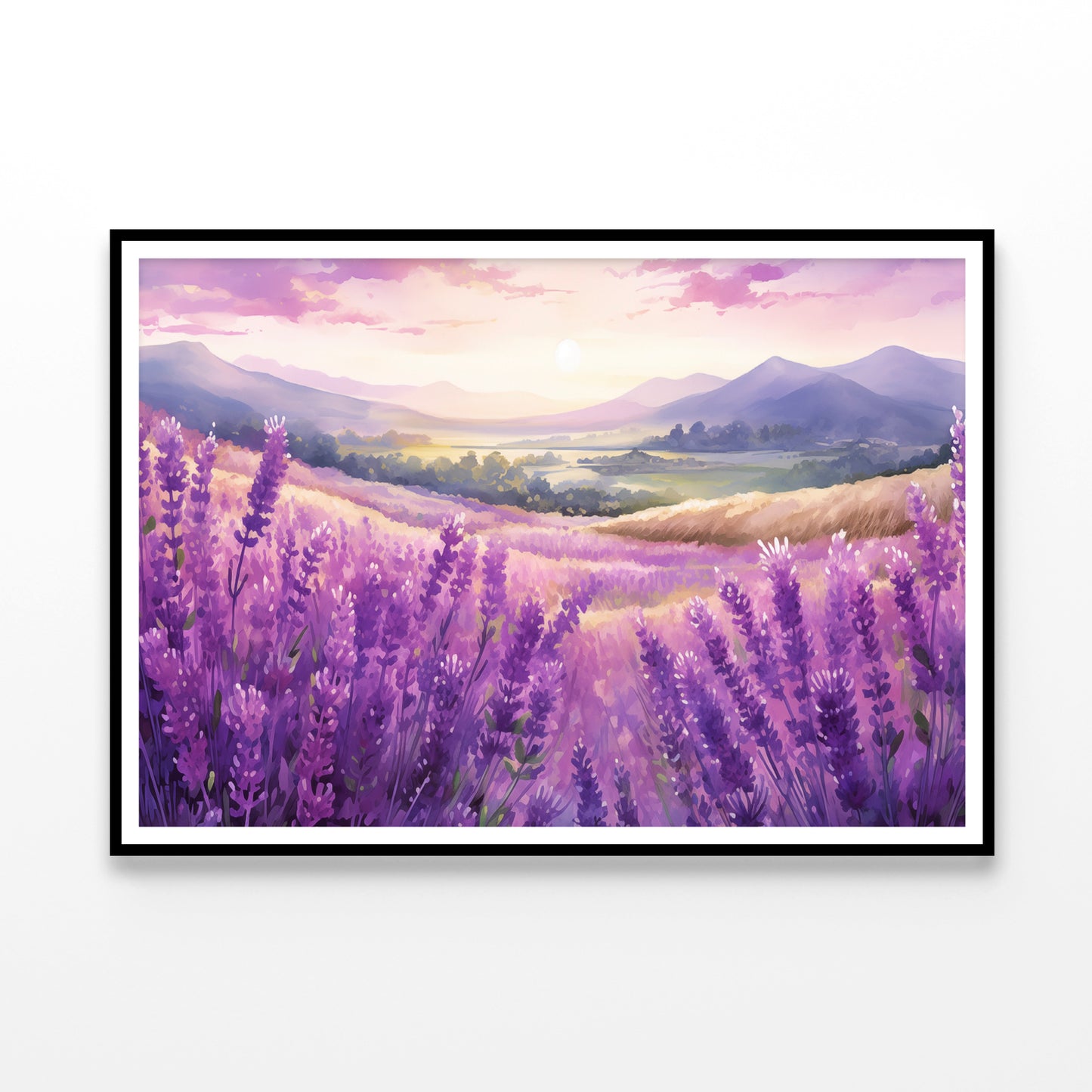 Field Of Purple Flowers, Sky & Mountains Home Decor Premium Quality Poster Print Choose Your Sizes - Bella Home Decor