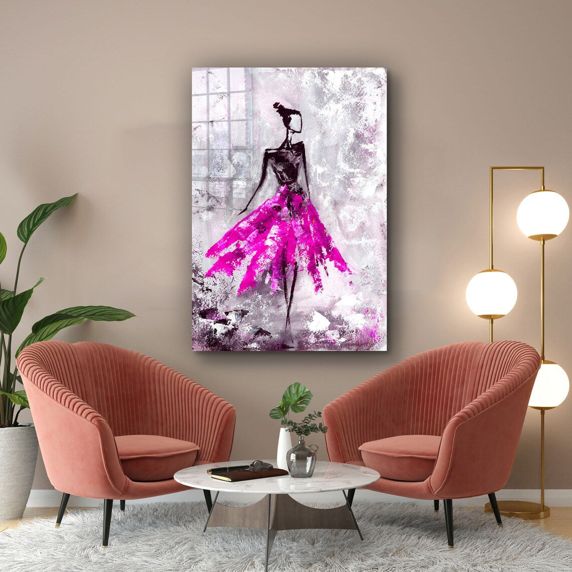 Pink Abstract Woman UV Direct Aluminum Print Australian Made Quality