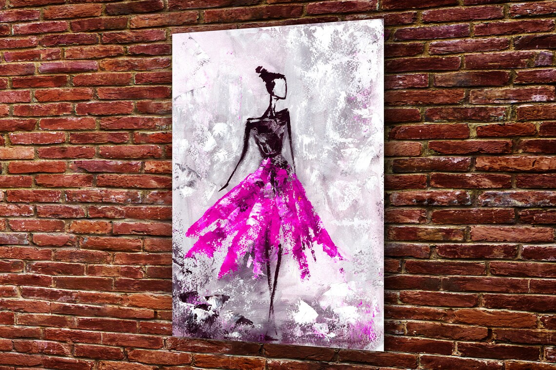 Pink Abstract Woman UV Direct Aluminum Print Australian Made Quality