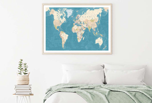 Vintage World Map Detailed I Home Decor Premium Quality Poster Print Choose Your Sizes