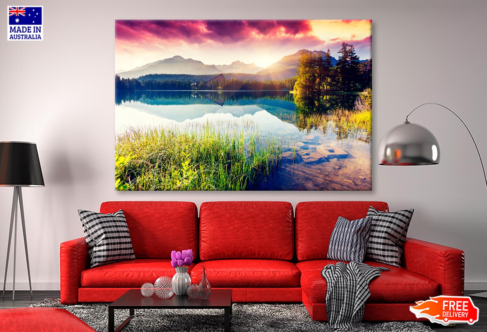 Mountain Lake In National Park High Tatra Wall Art Decor 100% Australian Made - Bella Home Decor