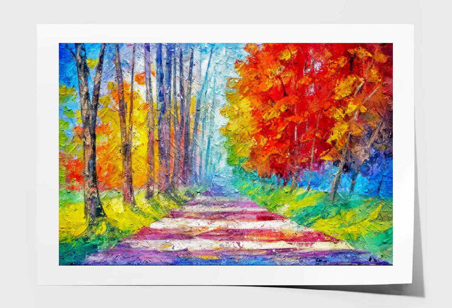 Hand Painting Path Sunny Footpath Road In Sunlight Park Alley Forest Wall Art Limited Edition High Quality Print