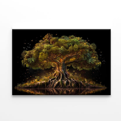 Massive Tree with Roots Near Lake Print 100% Australian Made - Bella Home Decor