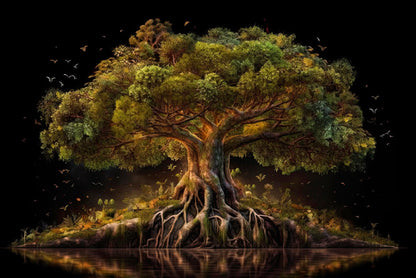 Massive Tree with Roots Near Lake Print 100% Australian Made - Bella Home Decor