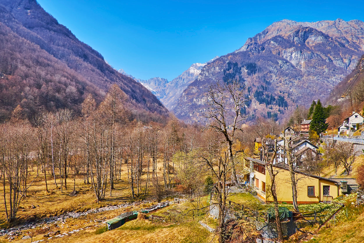 A Small Town Nestled In the Mountains in Switzerland Home Decor Premium Quality Poster Print Choose Your Sizes