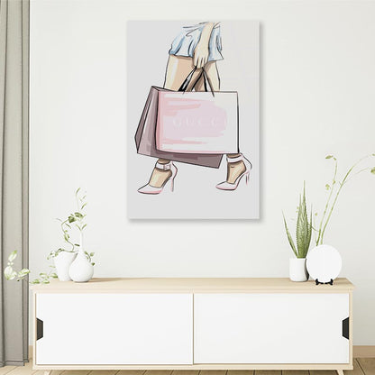 Luxury Pink Heels 3D Design Acrylic Glass Print Tempered Glass Wall Art 100% Made in Australia Ready to Hang