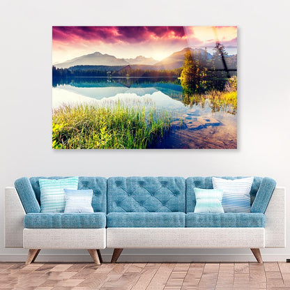 Mountain Lake In National Park High Tatra Acrylic Glass Print Tempered Glass Wall Art 100% Made in Australia Ready to Hang