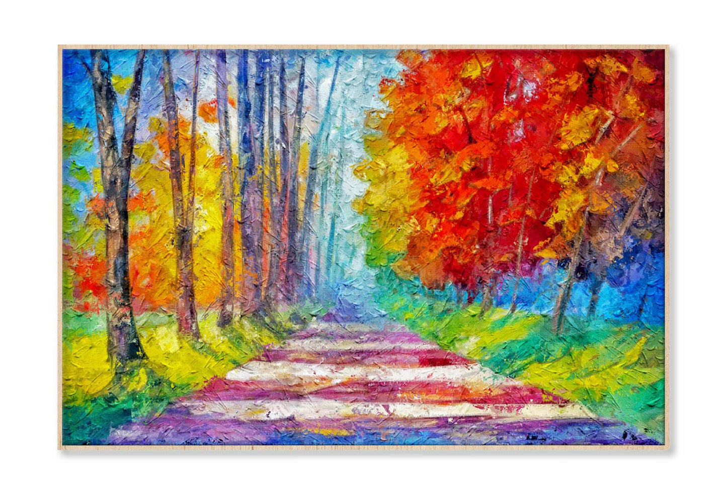 Hand Painting Path Sunny Footpath Road In Sunlight Park Alley Forest Wall Art Limited Edition High Quality Print