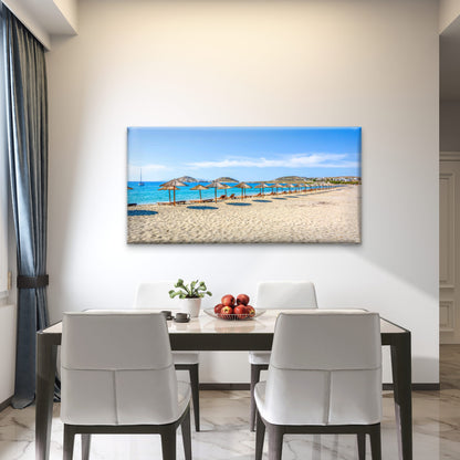 Sunny European Resort Beach Wall Art Canvas Office Home Room Framed 120x60cm