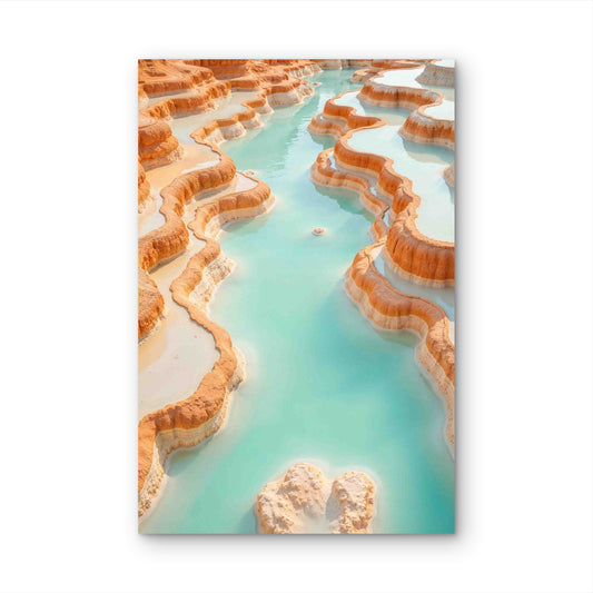 Whispers Of The Crystal Terraces 40x60cm Metal Print Ready to Hang
