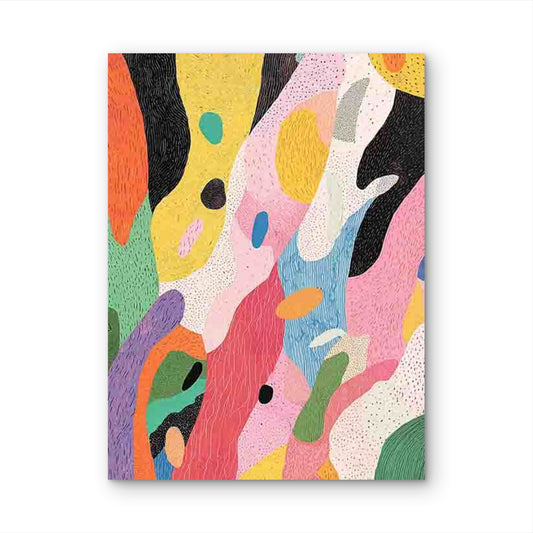 Colorful Geometric Design with Carrots & Vegetables 60x90cm Metal Print Ready to Hang