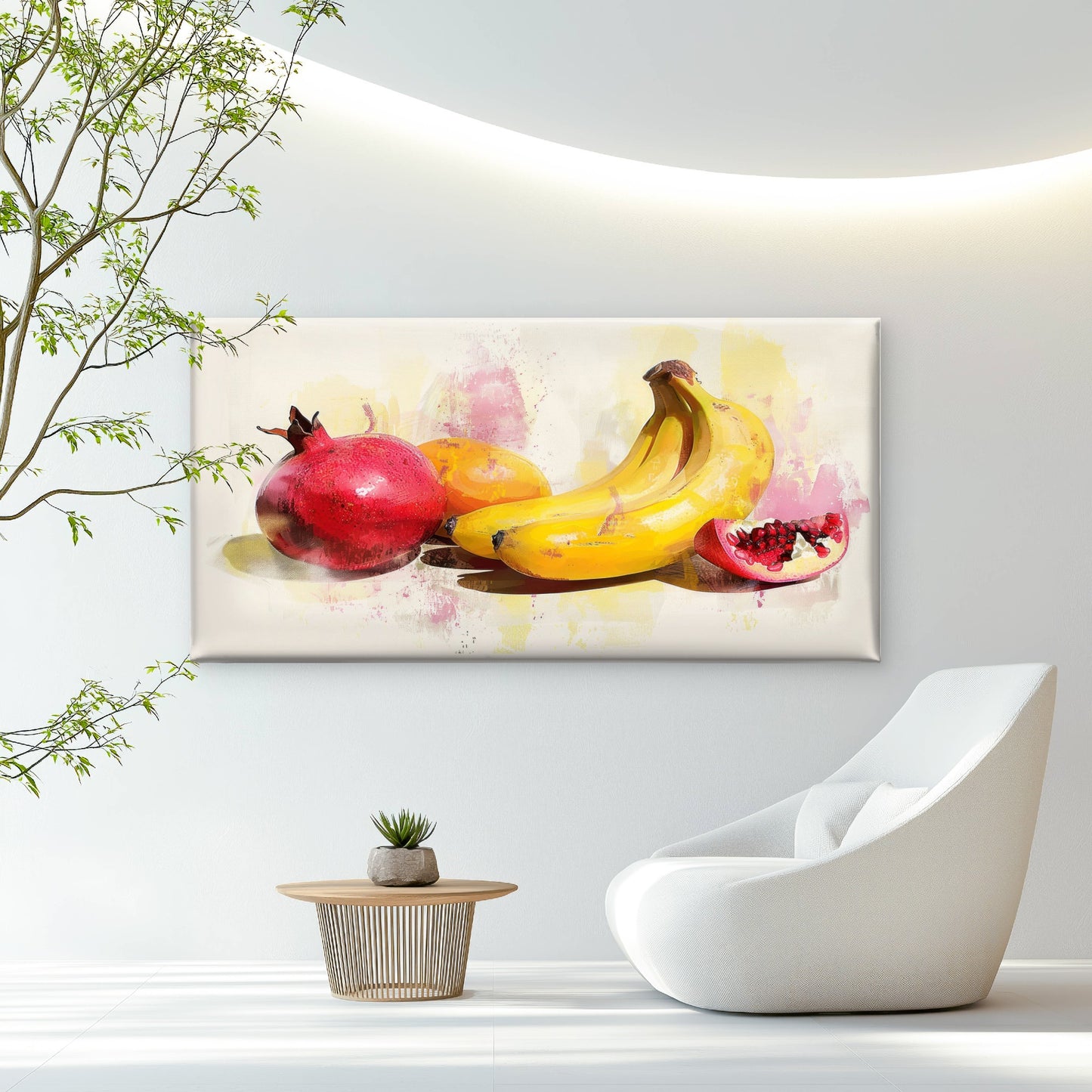 Vibrant Watercolor Fruit Art Wall Art Canvas Office Home Room Framed 120x60cm
