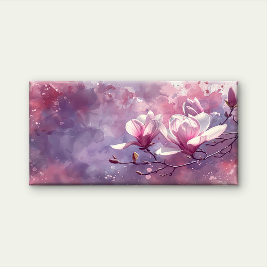 Blossoms in Purple Mist Wall Art Canvas Office Home Room Framed 120x60cm