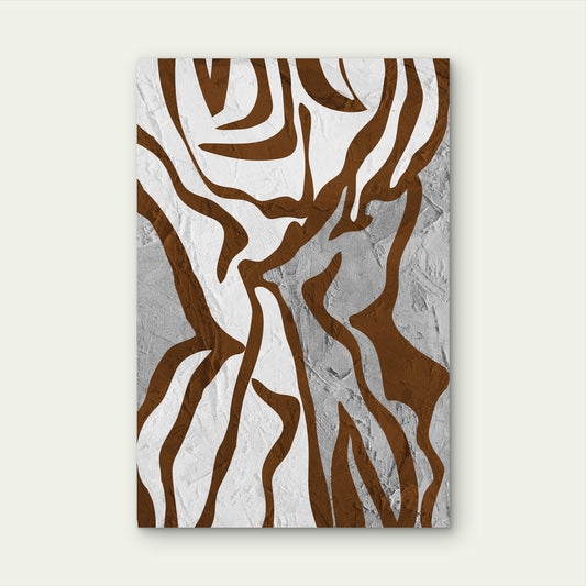 Modern Brown Grey Textured Abstract Swirl 40x60cm Metal Print Ready to Hang