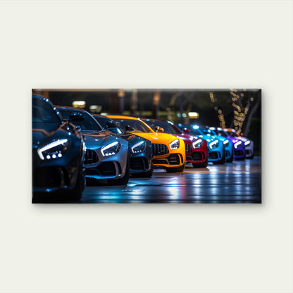 Colorful Mercedes AMG GT Lineup Wall Art Canvas Office Home Room Framed 120x60cm