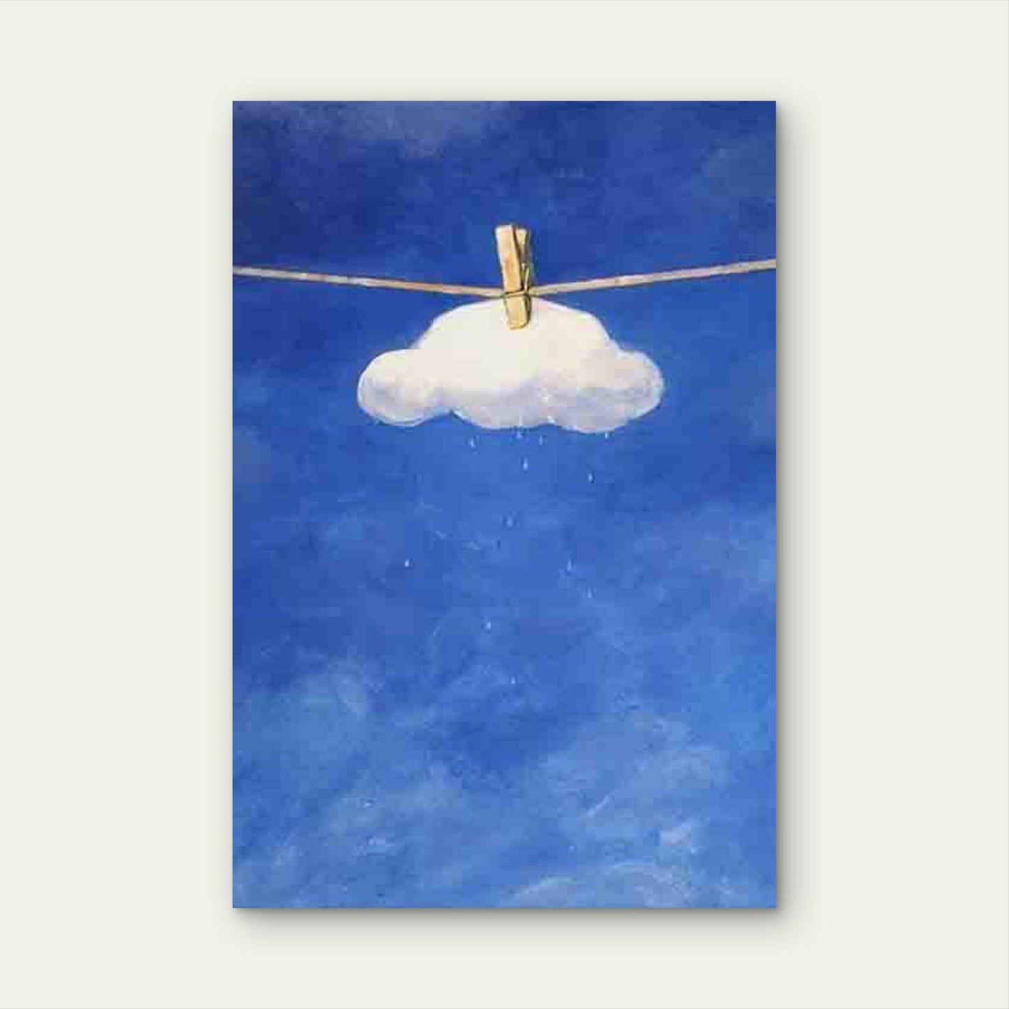 Pegged Cloud in Blue Sky Metal Print Ready to Hang