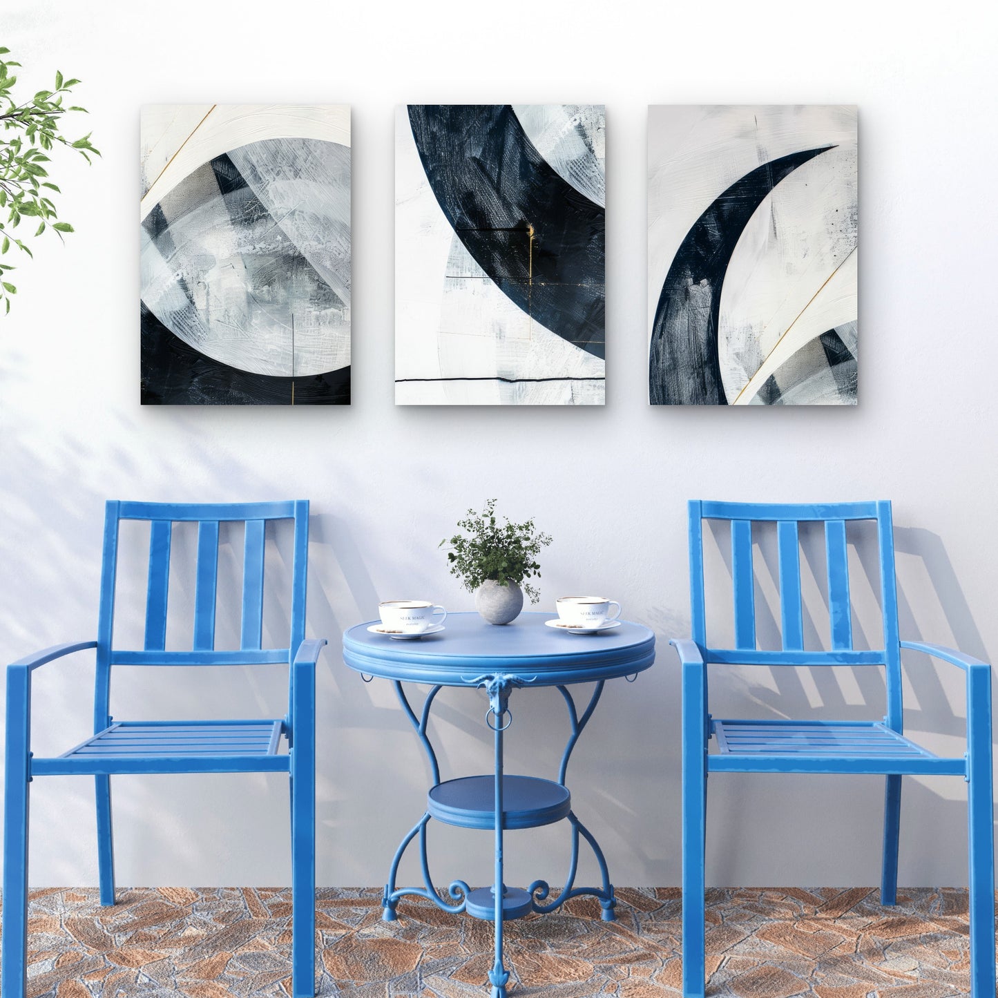 3pcs Abstract Black White Grey Wall Art Set Canvas Framed 40x60cm - High Quality Print 100% Australian Made Wall Canvas Ready to Hang
