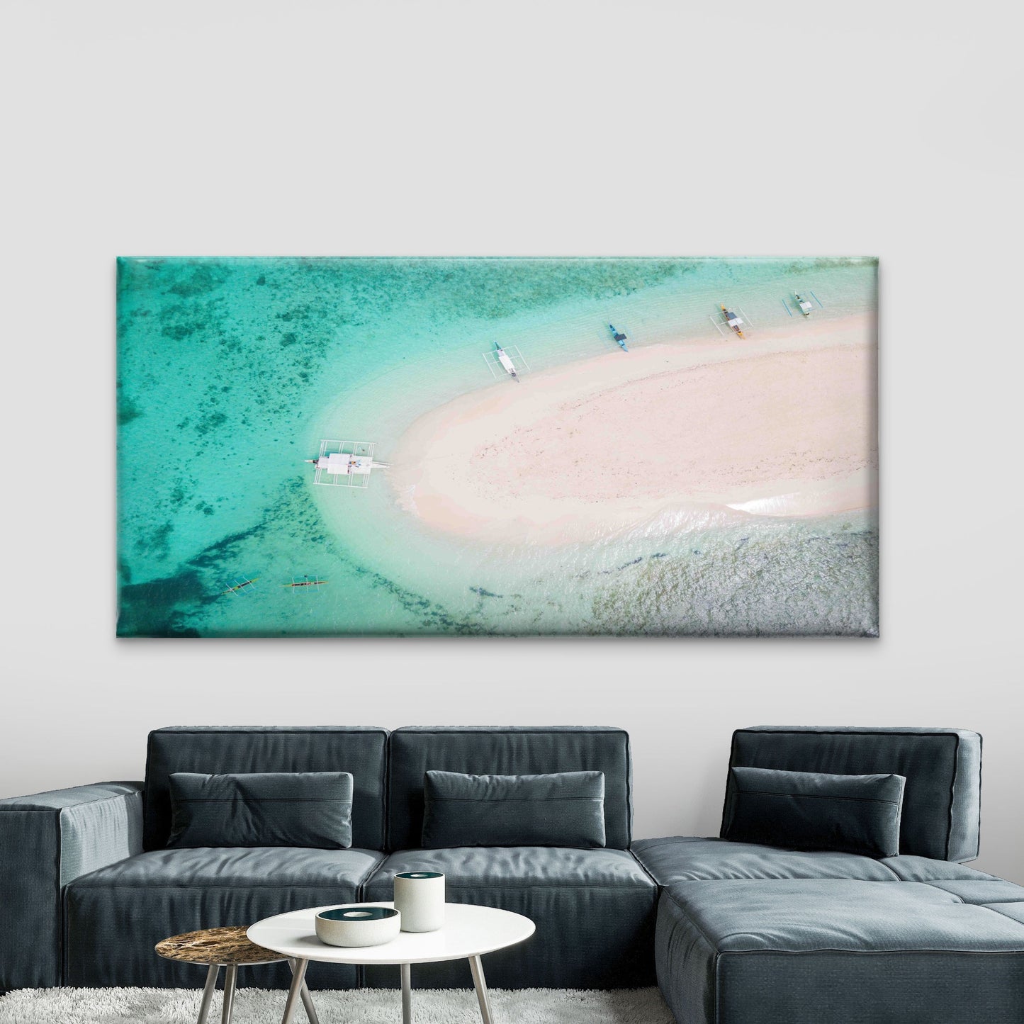 Naked Island in Siargao Wall Art Canvas Office Home Room Framed 120x60cm