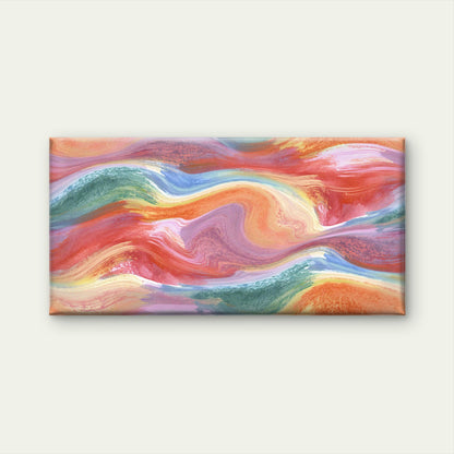 Abstract Waves Of Vibrant Oil Wall Art Canvas Office Home Room Framed 120x60cm - Bella Home Decor