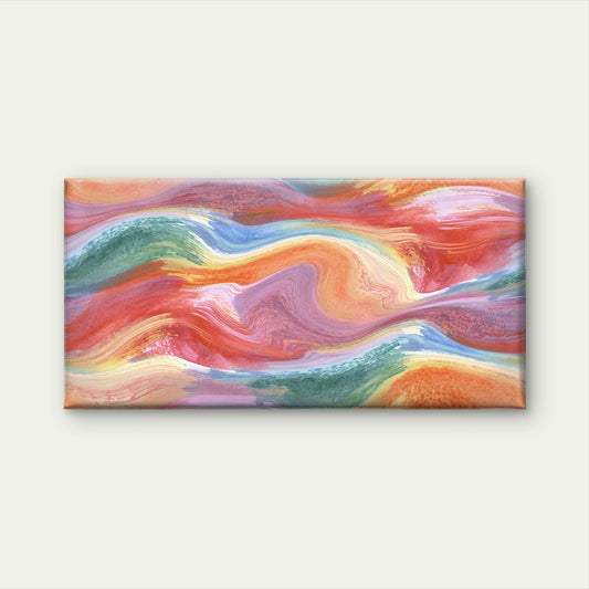 Abstract Waves Of Vibrant Oil Wall Art Canvas Office Home Room Framed 120x60cm