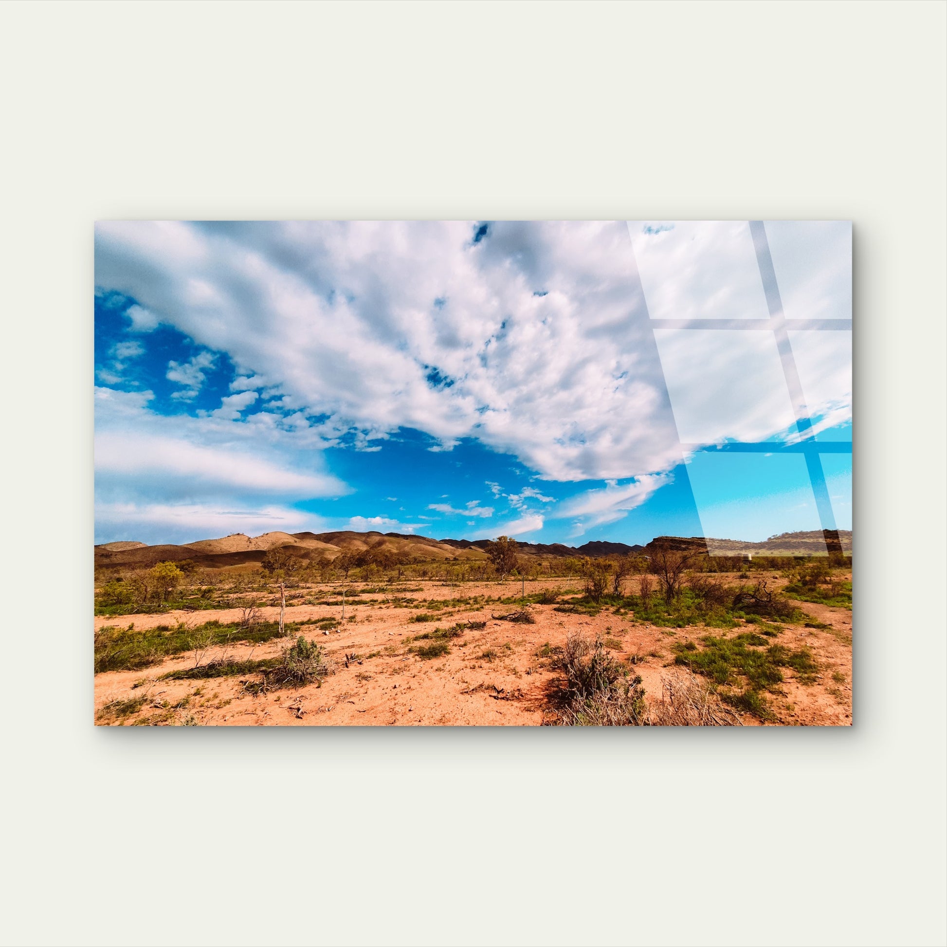Flinders Ranges Wild Red Earth Valley Acrylic Glass Printing Wall Art Australian Made Quality