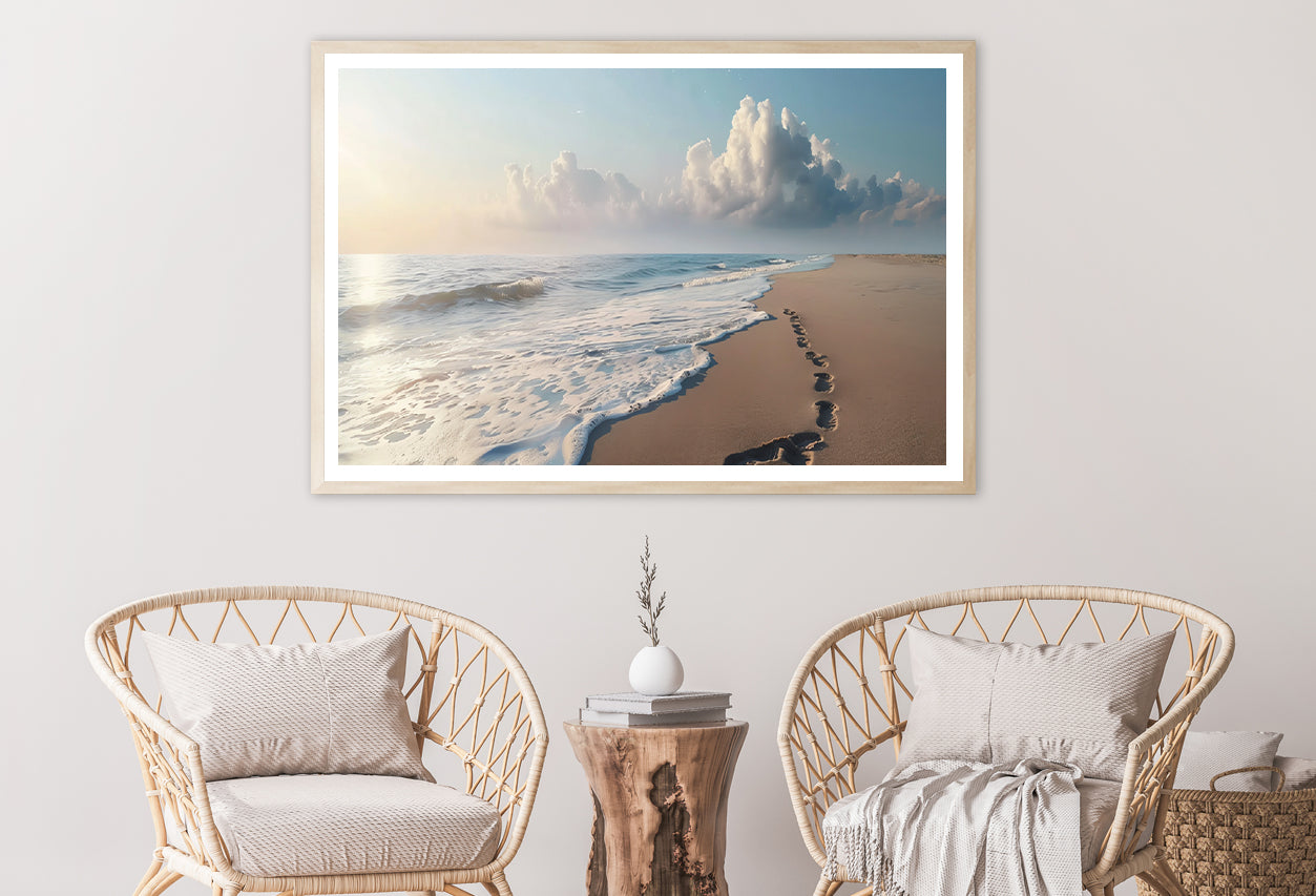Beach with Waves and Clouds Home Decor Premium Quality Poster Print Choose Your Sizes - Bella Home Decor