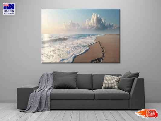 Beach with Waves and Clouds Print 100% Australian Made - Bella Home Decor