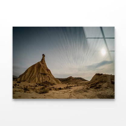 Bardenas Reales A La Luz De La Luna Acrylic Glass Print Tempered Glass Wall Art 100% Made in Australia Ready to Hang