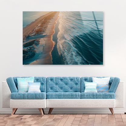 Beach at Sunset View Acrylic Glass Print Tempered Glass Wall Art 100% Made in Australia Ready to Hang - Bella Home Decor
