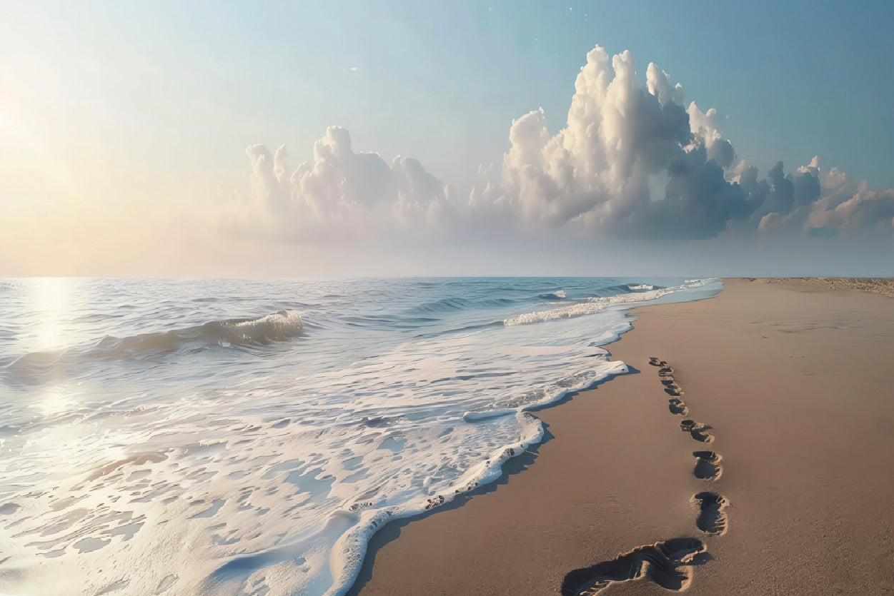 Beach with Waves and Clouds Home Decor Premium Quality Poster Print Choose Your Sizes - Bella Home Decor