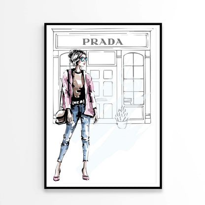 Fancy Girl with Fashion Store Design Home Decor Premium Quality Poster Print Choose Your Sizes