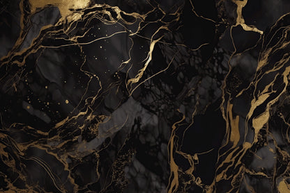 Elegant Black and Gold Marble Art Print 100% Australian Made