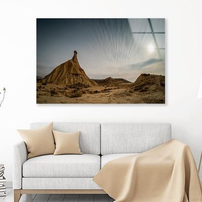 Bardenas Reales A La Luz De La Luna Acrylic Glass Print Tempered Glass Wall Art 100% Made in Australia Ready to Hang