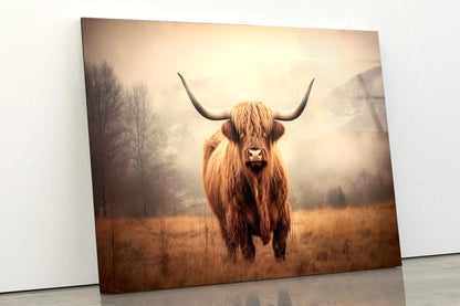 Close Up of Highland Cattle  Acrylic Glass Print Tempered Glass Wall Art 100% Made in Australia Ready to Hang