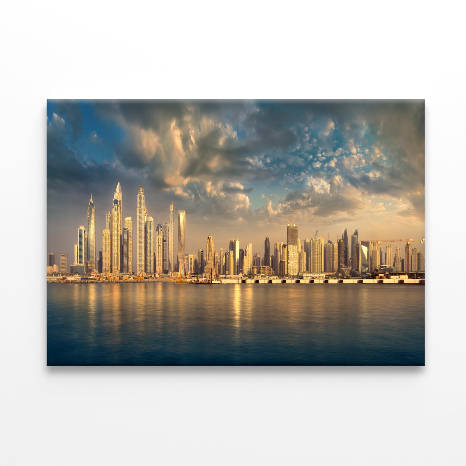 Dubai Skyline at Sunset Reflected Wall Art Decor 100% Australian Made - Bella Home Decor