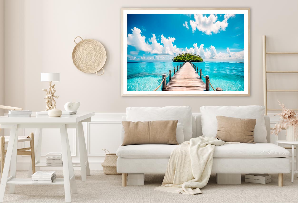 Beautiful Beach with A Wooden Walkway Home Decor Premium Quality Poster Print Choose Your Sizes - Bella Home Decor