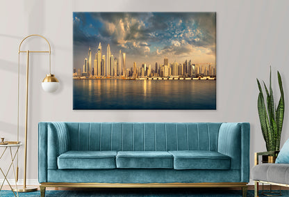 Dubai Skyline at Sunset Reflected Wall Art Decor 100% Australian Made - Bella Home Decor