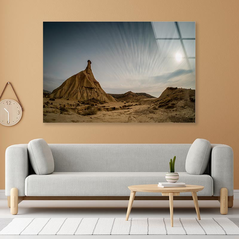 Bardenas Reales A La Luz De La Luna Acrylic Glass Print Tempered Glass Wall Art 100% Made in Australia Ready to Hang