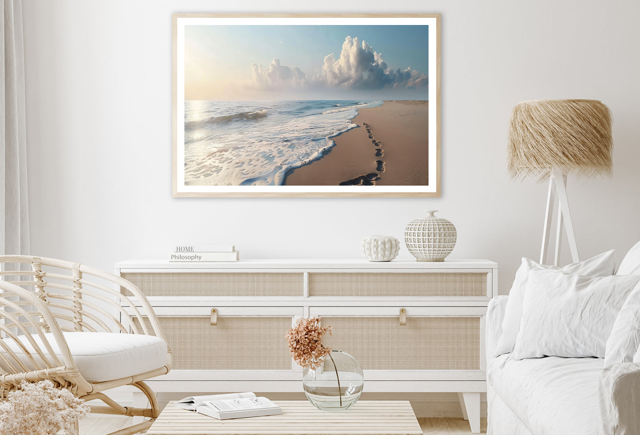 Beach with Waves and Clouds Home Decor Premium Quality Poster Print Choose Your Sizes - Bella Home Decor