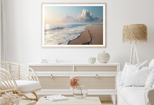 Beach with Waves and Clouds Home Decor Premium Quality Poster Print Choose Your Sizes - Bella Home Decor