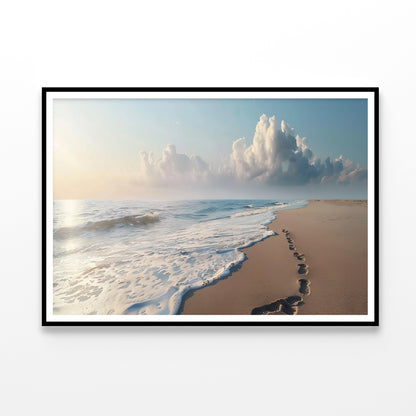 Beach with Waves and Clouds Home Decor Premium Quality Poster Print Choose Your Sizes - Bella Home Decor