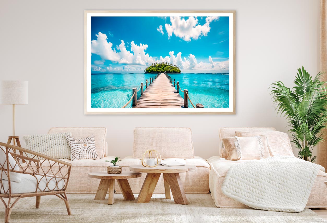 Beautiful Beach with A Wooden Walkway Home Decor Premium Quality Poster Print Choose Your Sizes - Bella Home Decor