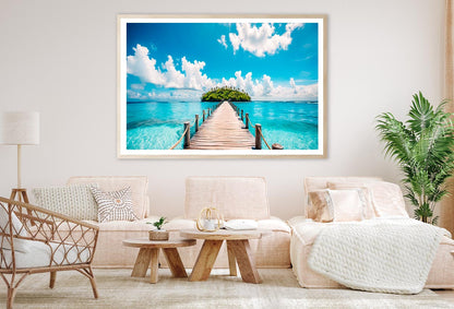 Beautiful Beach with A Wooden Walkway Home Decor Premium Quality Poster Print Choose Your Sizes - Bella Home Decor