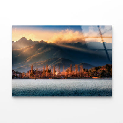 Lake at Sunset Acrylic Glass Print Tempered Glass Wall Art 100% Made in Australia Ready to Hang