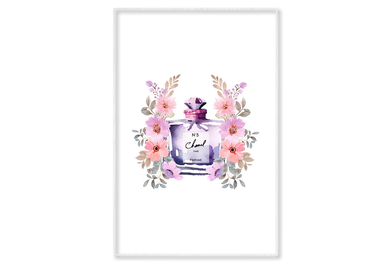 Purple Pink Perfume Wall Art Limited Edition High Quality Print Canvas Box Framed White