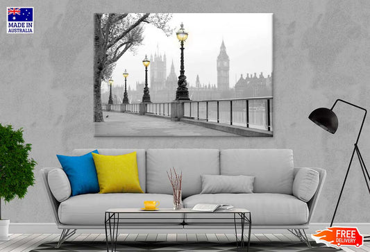 Street Lights B&W City View Photograph 90x60cm Print 100% Australian Made